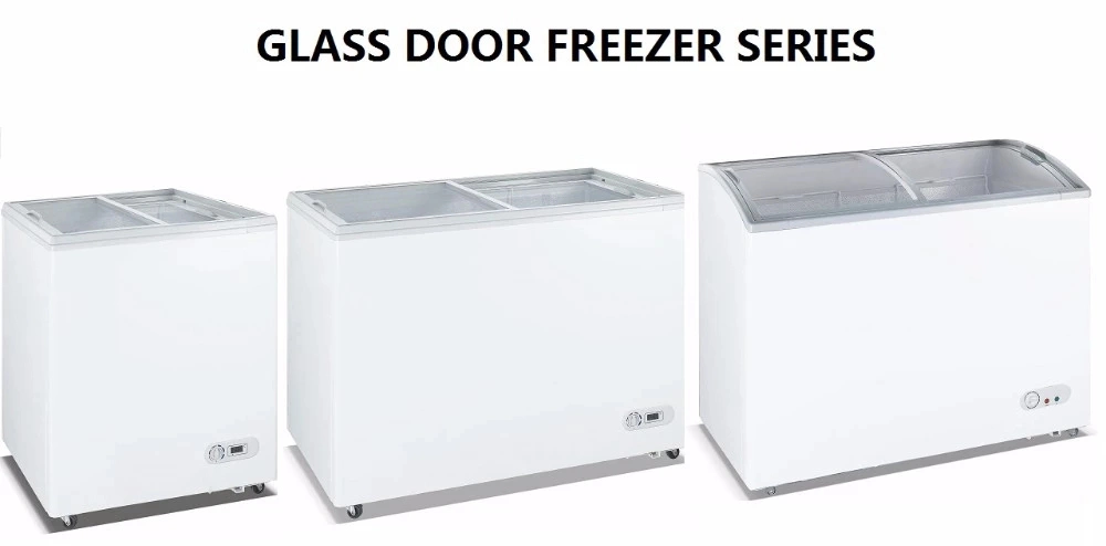 2500mm Sliding Glass Door Commercial Refrigerator Display Combi Island Freezer