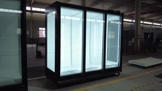 Refrigerador comercial escaparate de exhibición de puerta de vidrio completo para bebidas/congelador de frutas y verduras