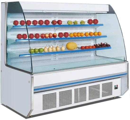Escaparate de exhibición del refrigerador de frutas y verduras de pastel de pan de sobremesa (encimera