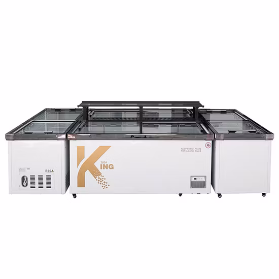 Exhibición comercial del pecho de la isla del supermercado/del congelador/del refrigerador