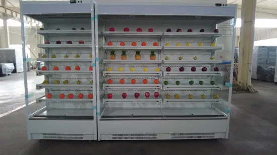 Supermercado Bebidas, carnes, frutas y verduras, delicatessen Refrigerador vertical Multideck comercial con enfriador de puerta